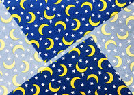 la impresión del agua de la tela del terciopelo de algodón 140GSM para la materia textil casera está en la luna el modelo de estrellas