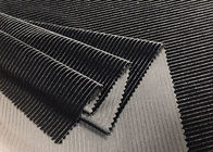tela elástica de la pana del poliéster de 220GSM el 93% para el negro del sofá de la ropa