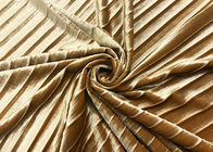 Tela de tapicería del terciopelo del oro del plisado del poliéster de 290GSM el 93% para Skirt Golden de señoras