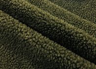 tela combinada suave del 150cm/verde verde oliva de la tela de la manta del paño grueso y suave de Woollike Sherpa