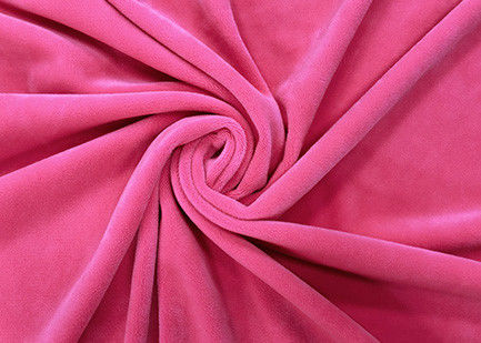 la tela elástico del terciopelo de la microfibra del poliéster de 260GSM el 92% para los juguetes se dirige rosa del neón de la materia textil